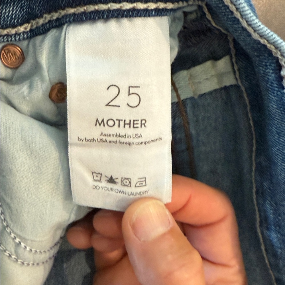 MOTHER Blue Insider Crop Jeans